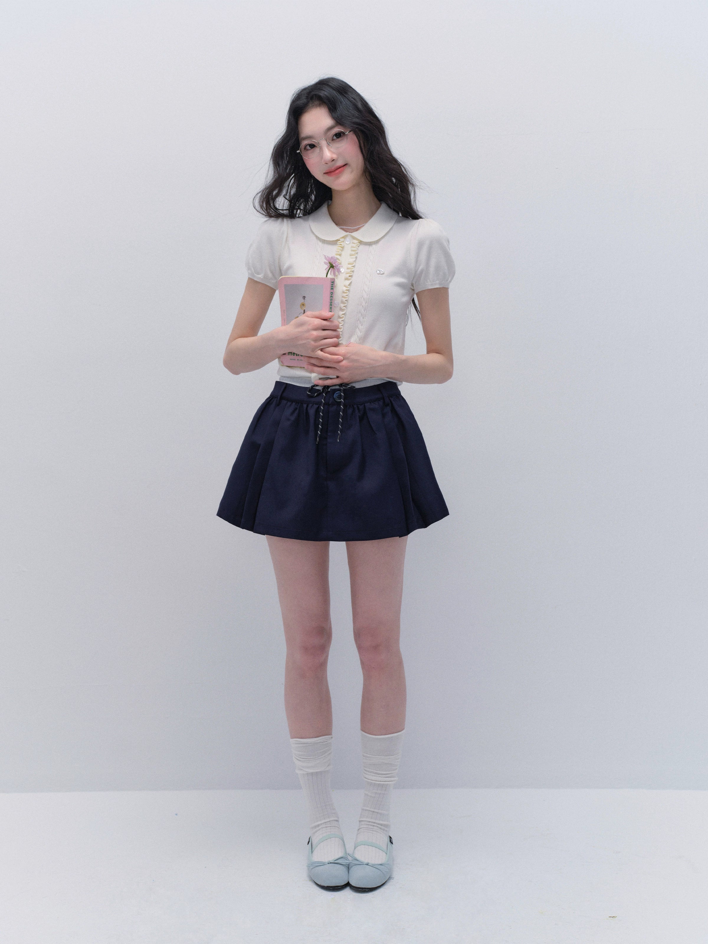 Sweet puff sleeve short T-shirt RI48