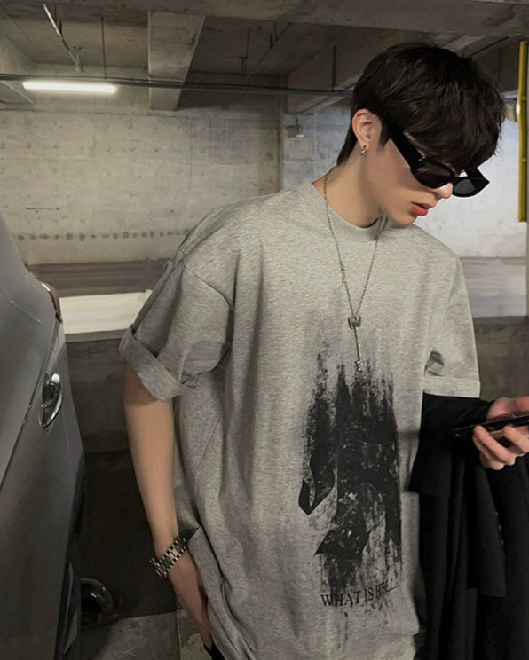 Graphic loose T-shirt RI47