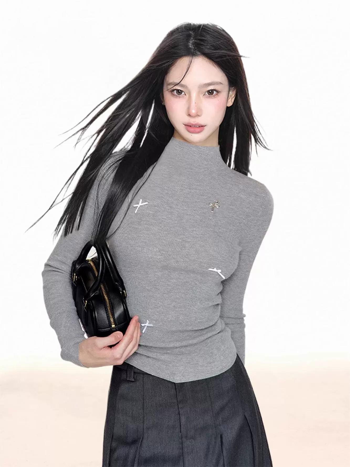 Gray half-turtleneck RI35