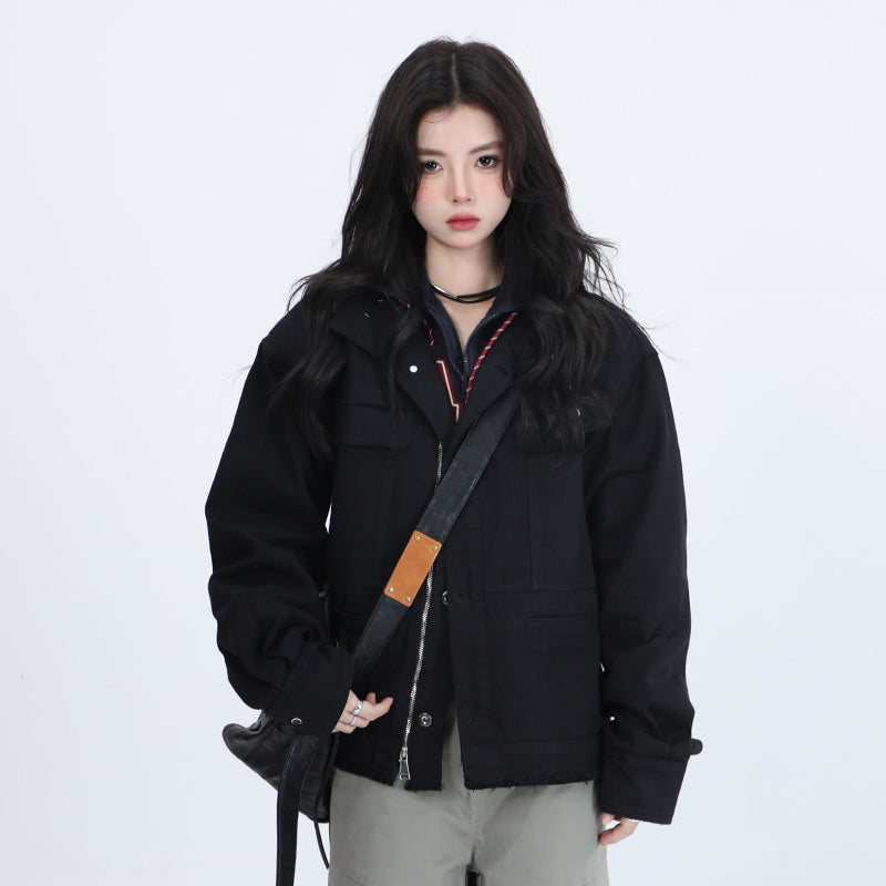 Collar denim jacket RI26