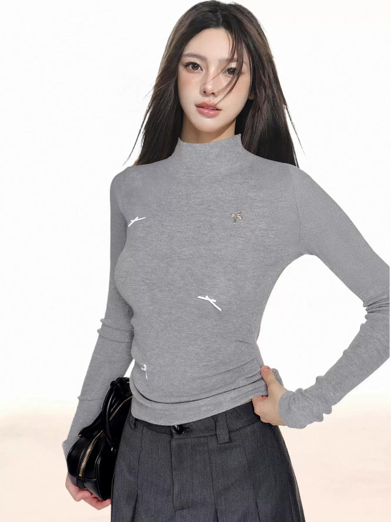 Gray half-turtleneck RI35