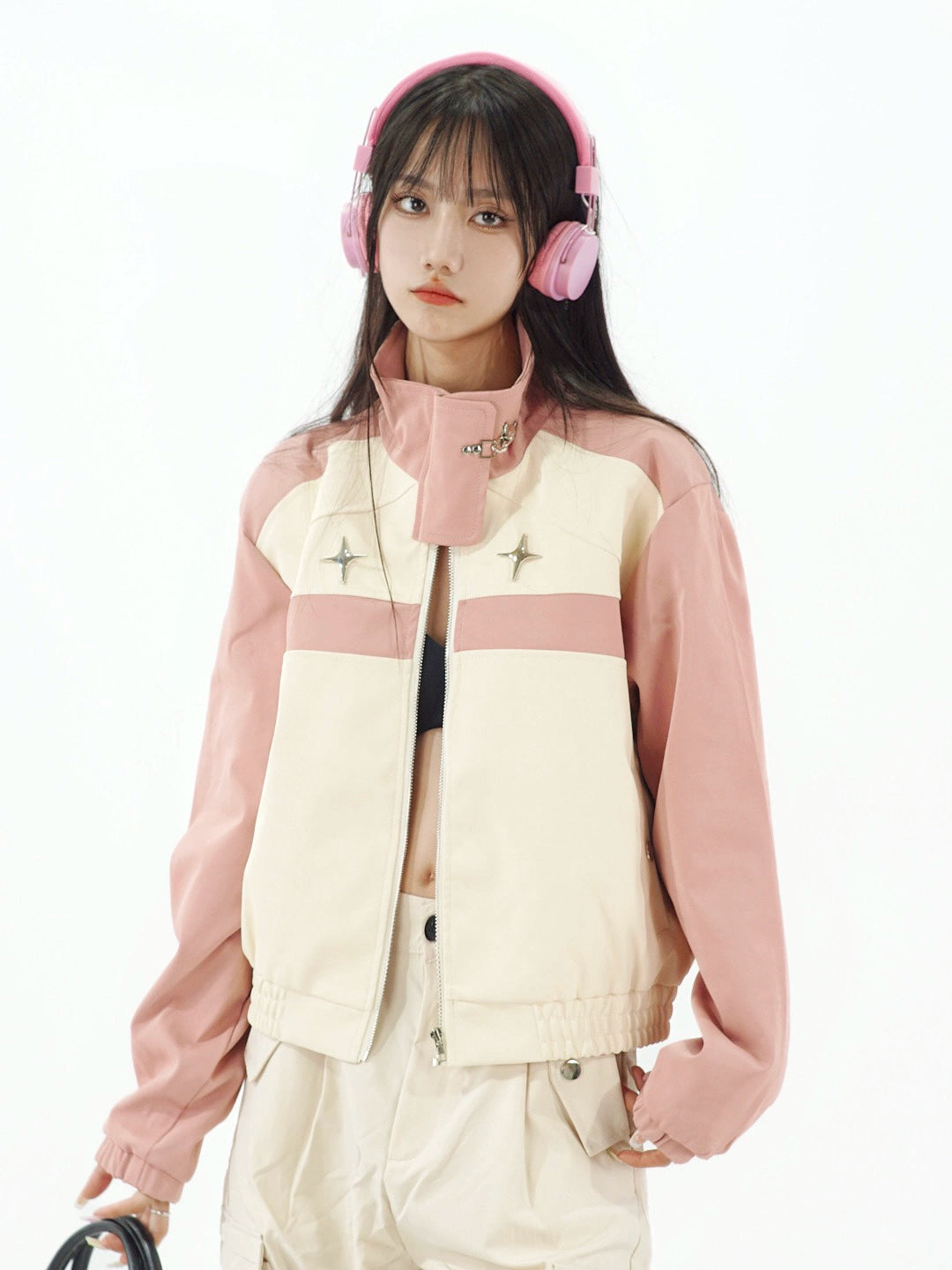 Retro color-short leather jacket RI05