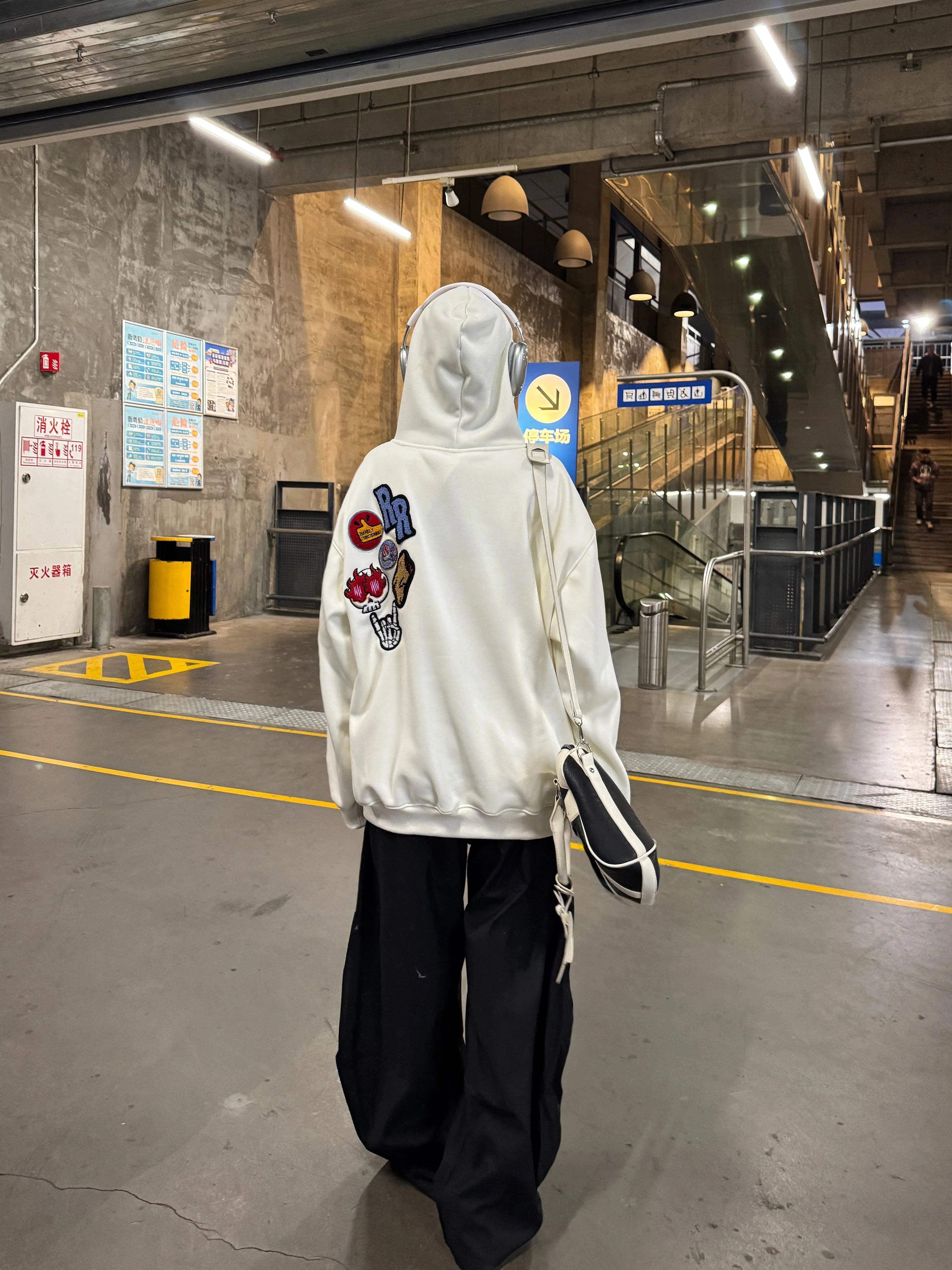 Flocking embroidery hoodie RI15