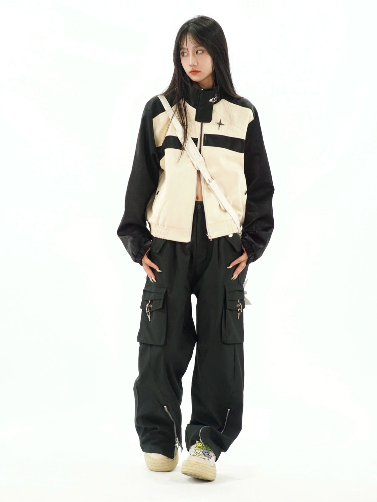 Retro color-short leather jacket RI05