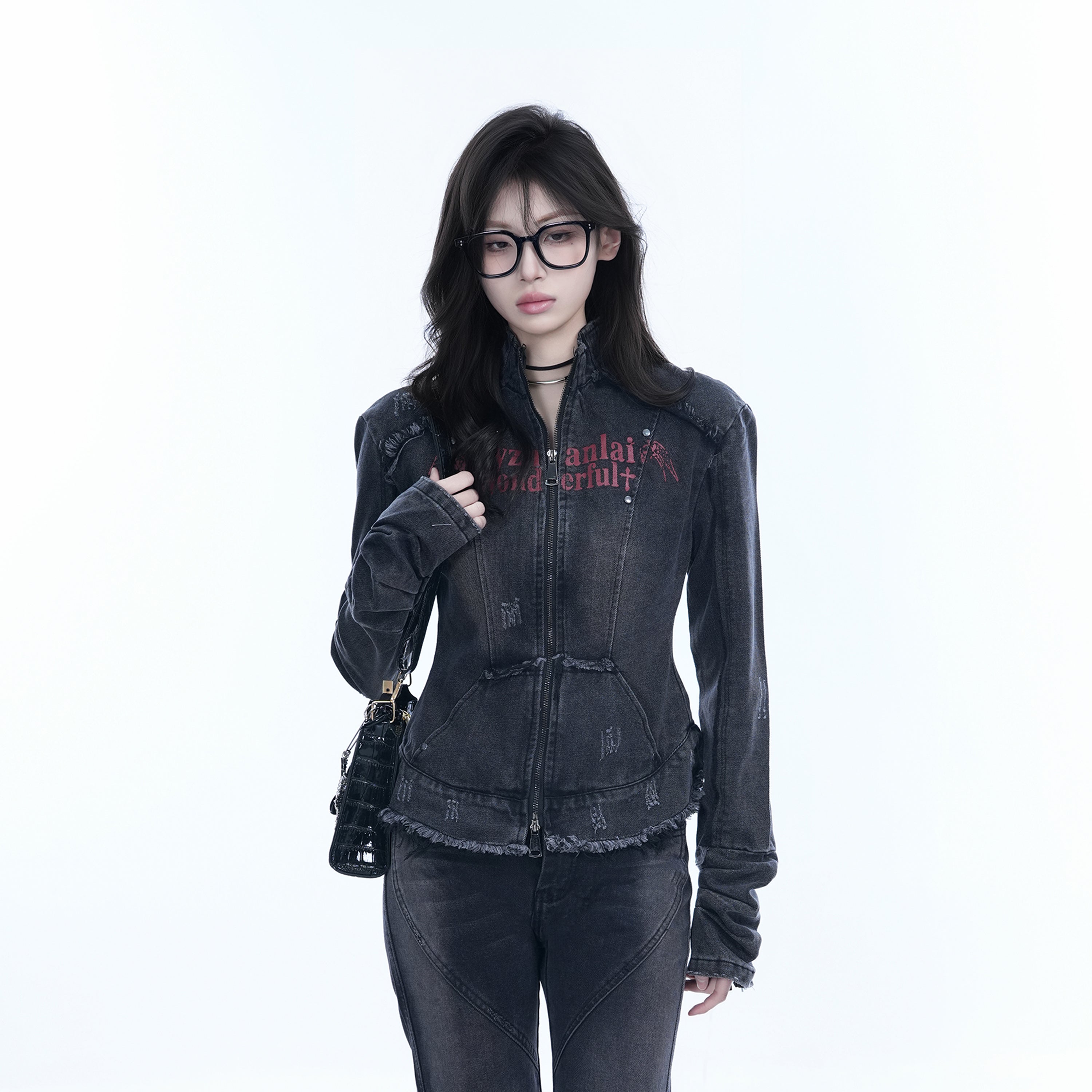 Raw-edged denim jacket RI34