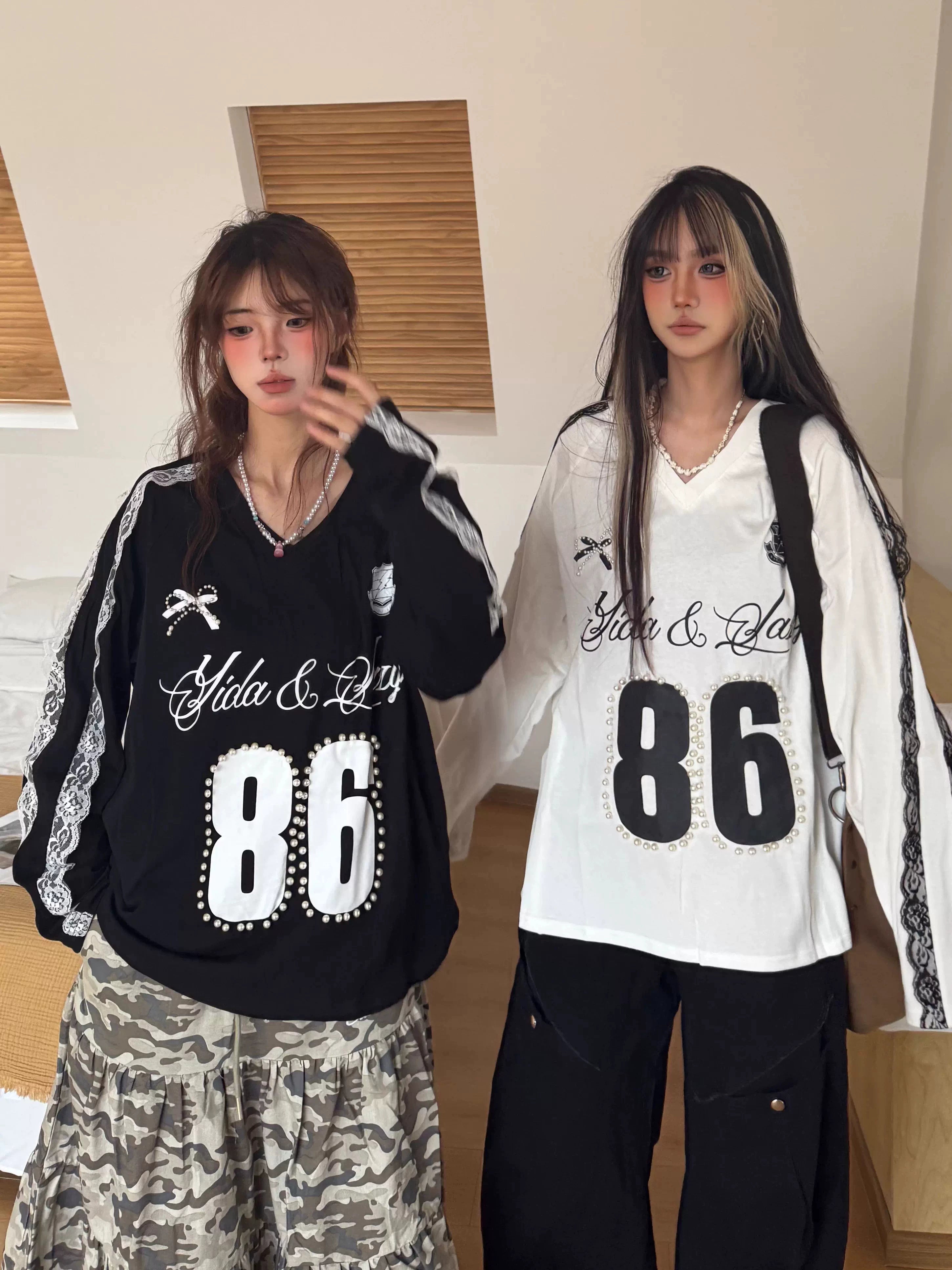 Lace jersey style long sleeve RI68