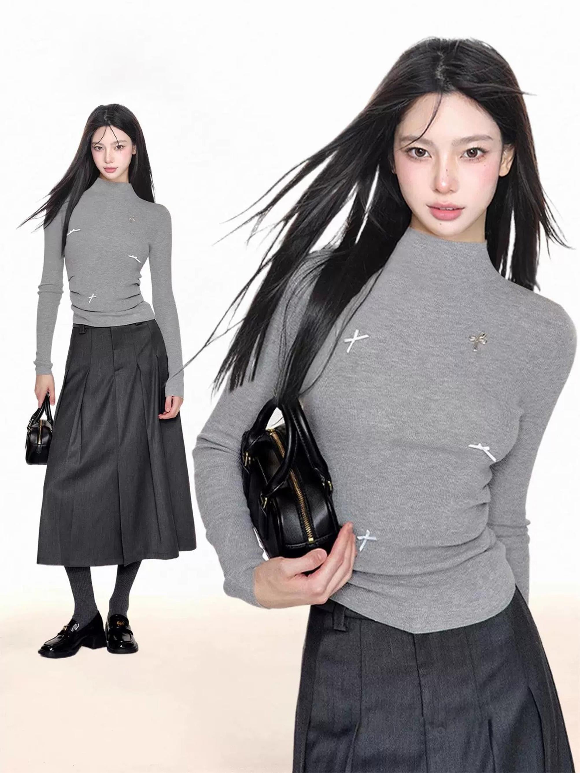 Gray half-turtleneck RI35