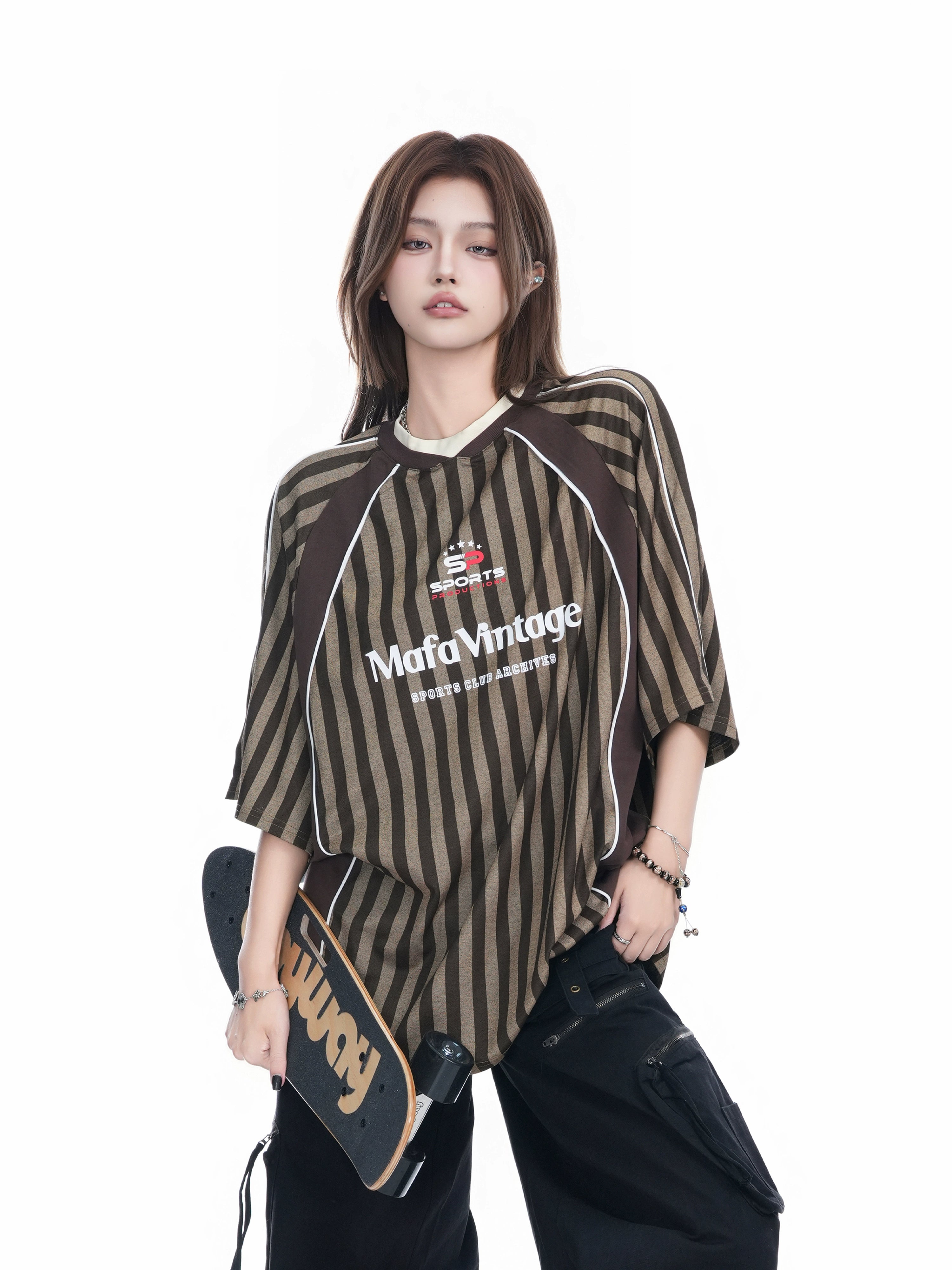 Retro Vertical Stripe T-Shirt RI52