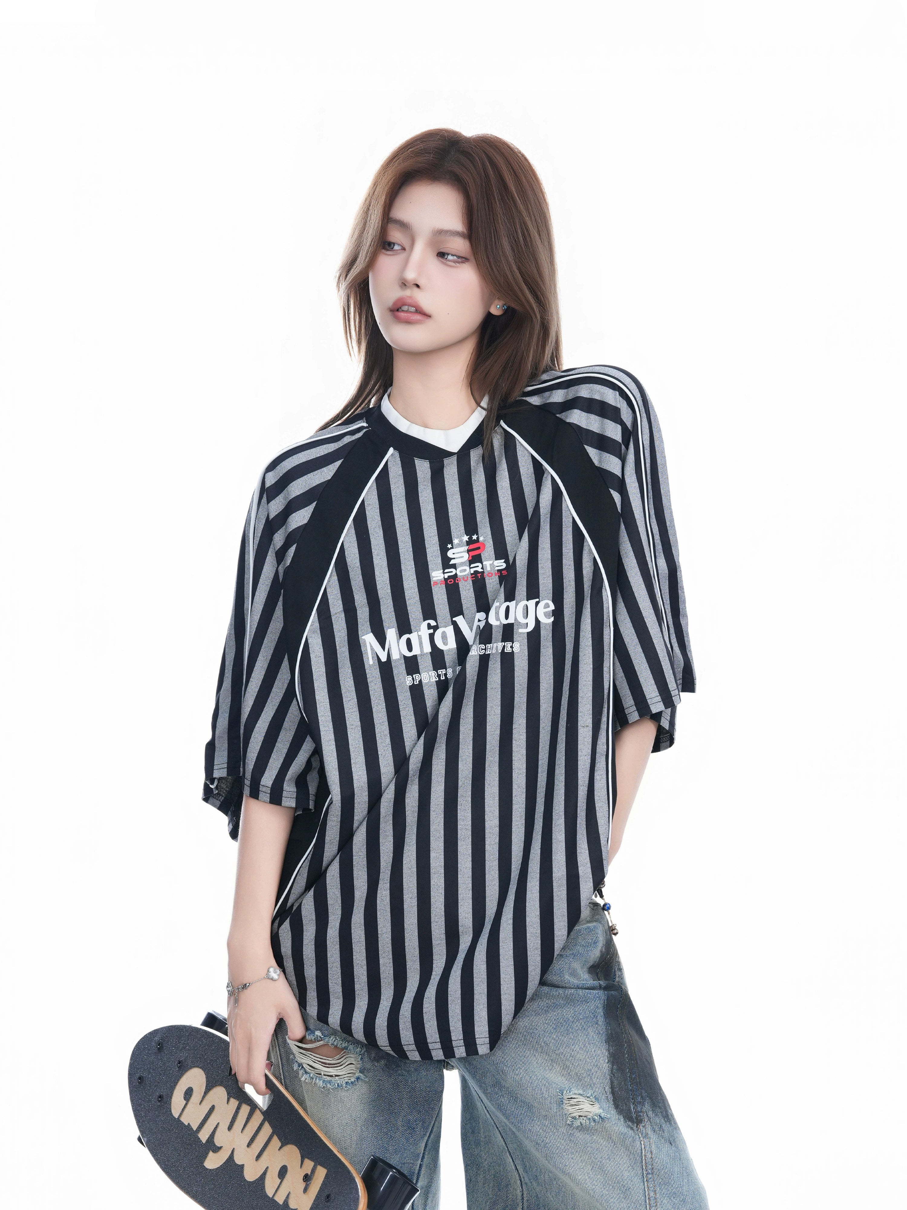 Retro Vertical Stripe T-Shirt RI52
