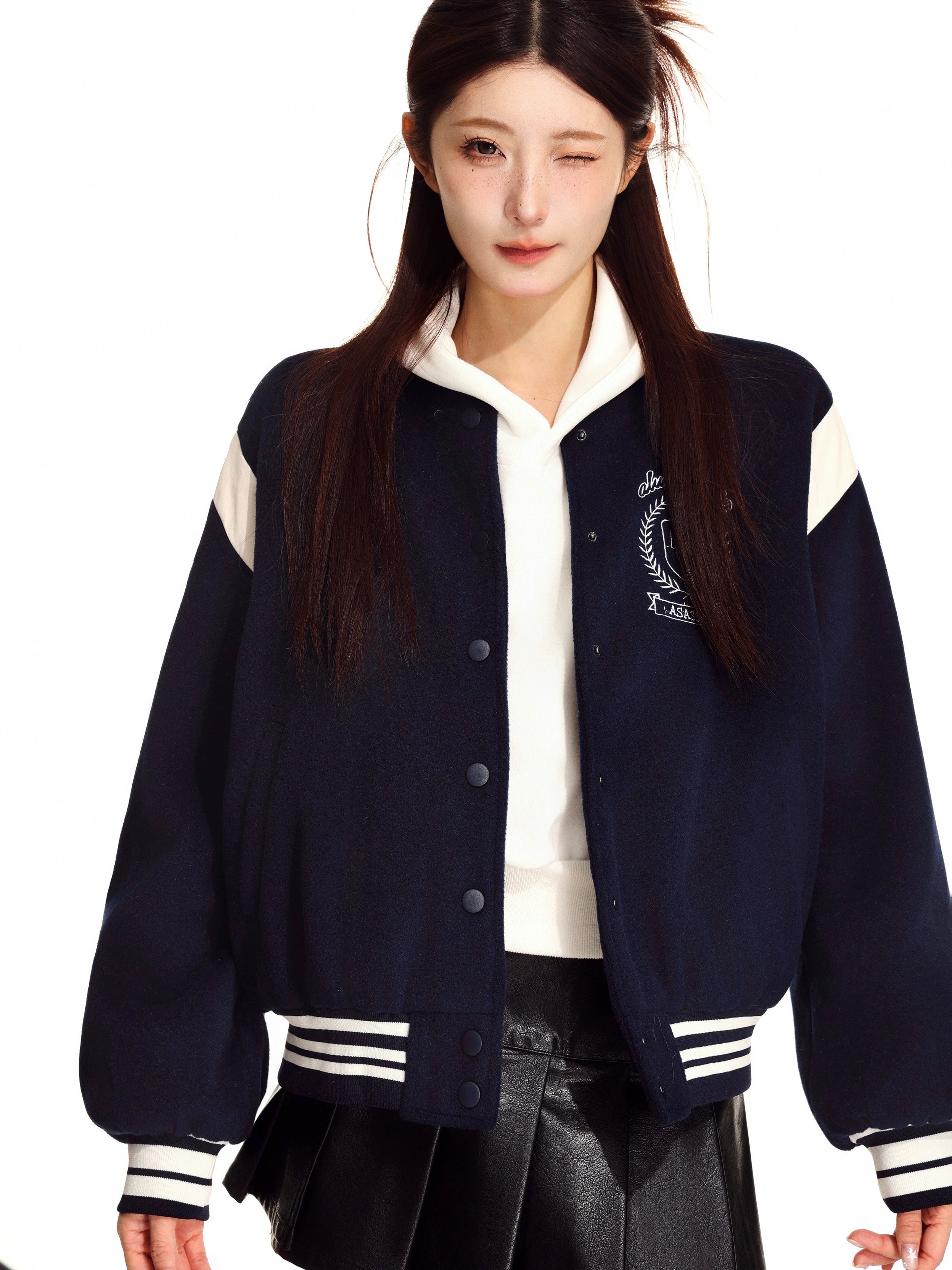 Retro Contrasting Cropped Jacket RI13