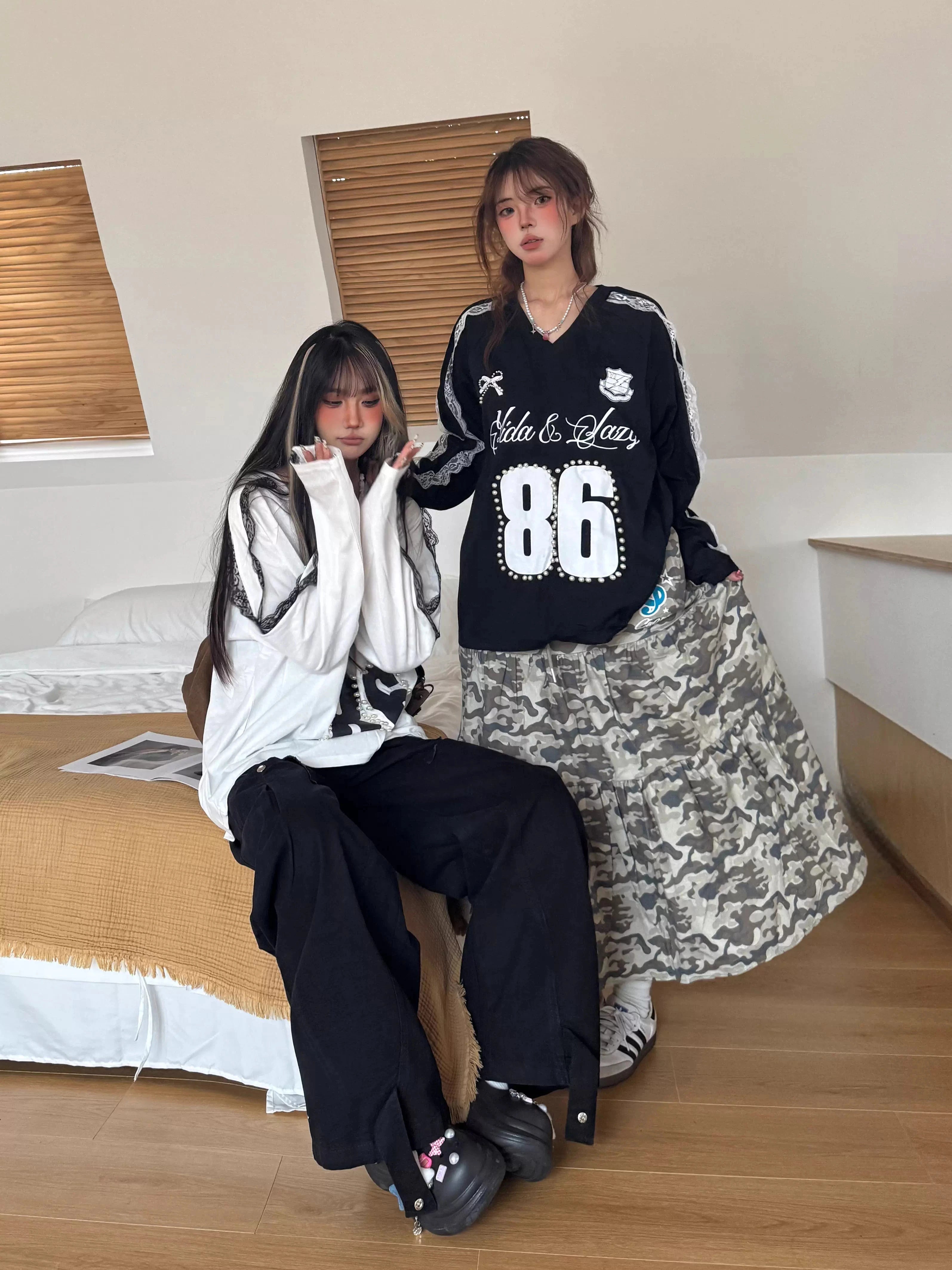 Lace jersey style long sleeve RI68