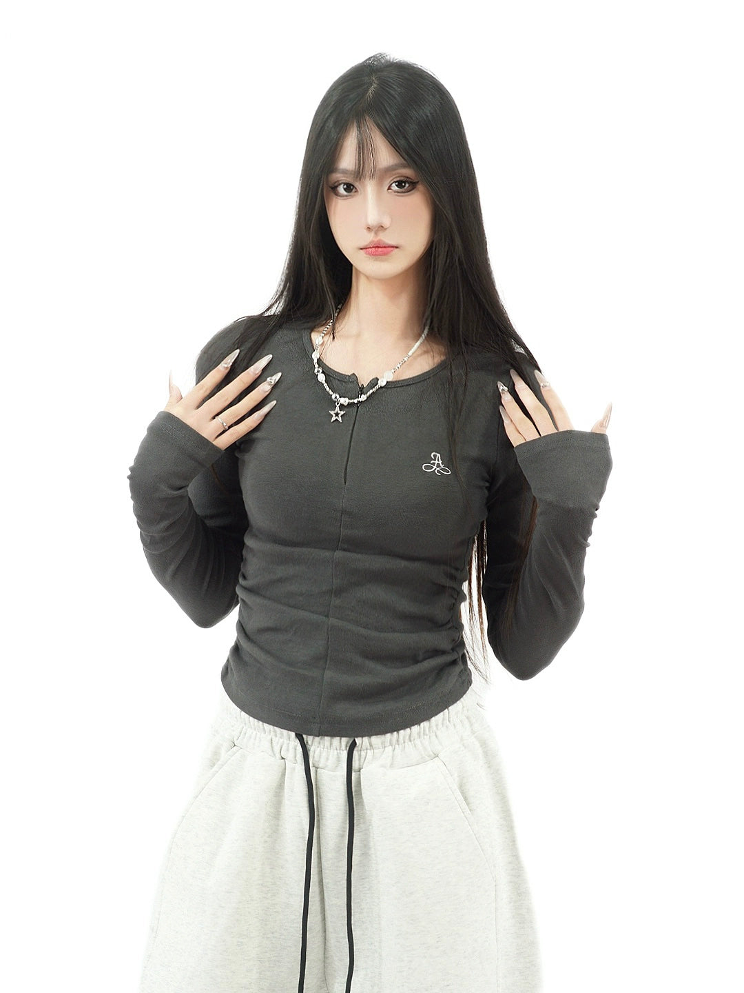 Long sleeve half zip up RI06