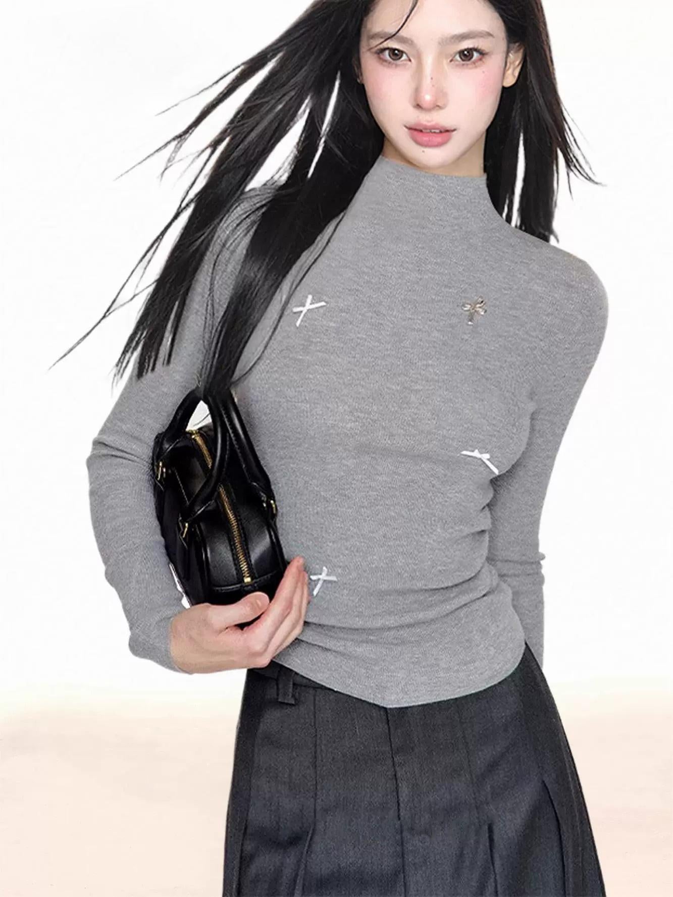 Gray half-turtleneck RI35