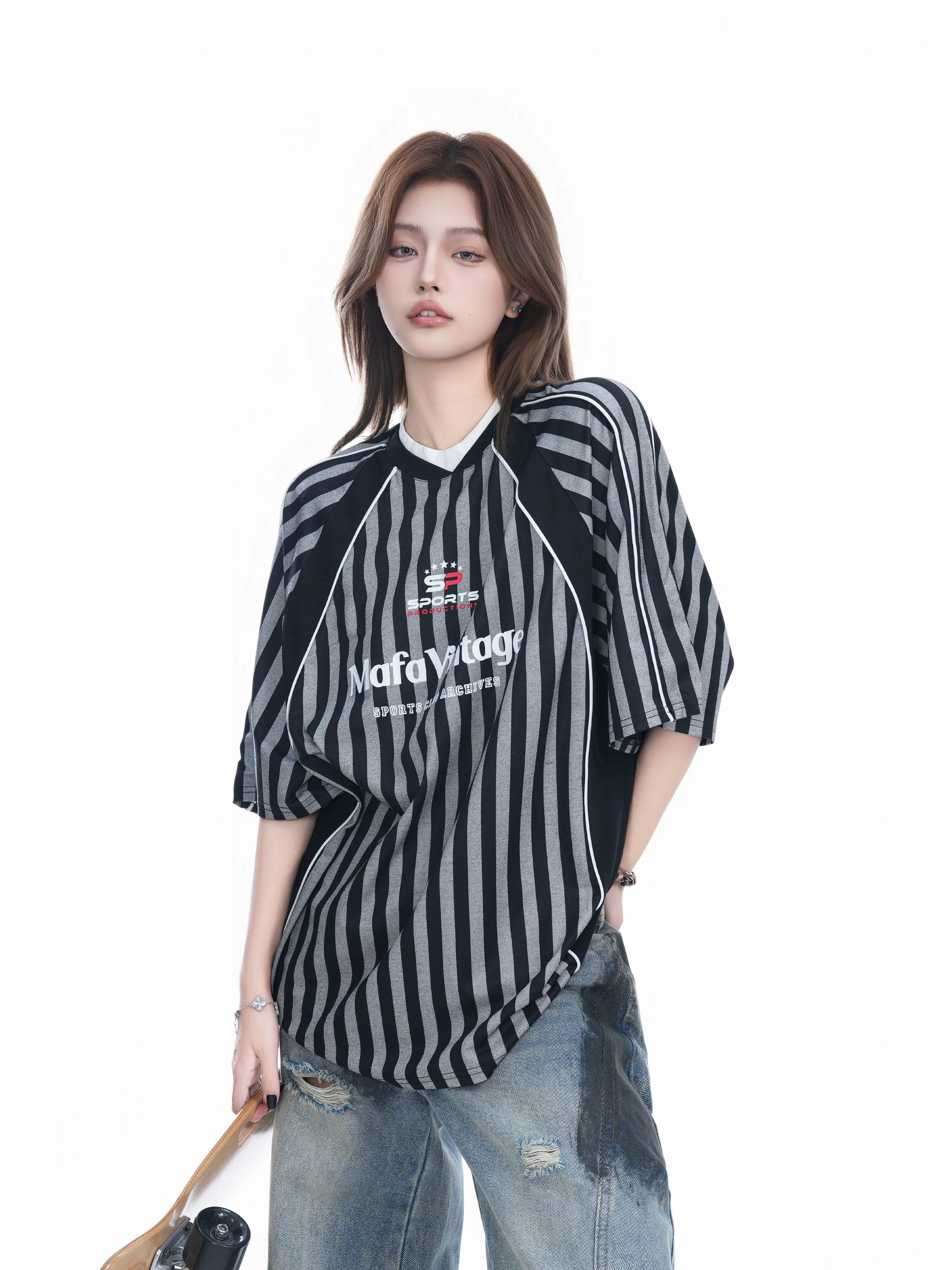 Retro Vertical Stripe T-Shirt RI52