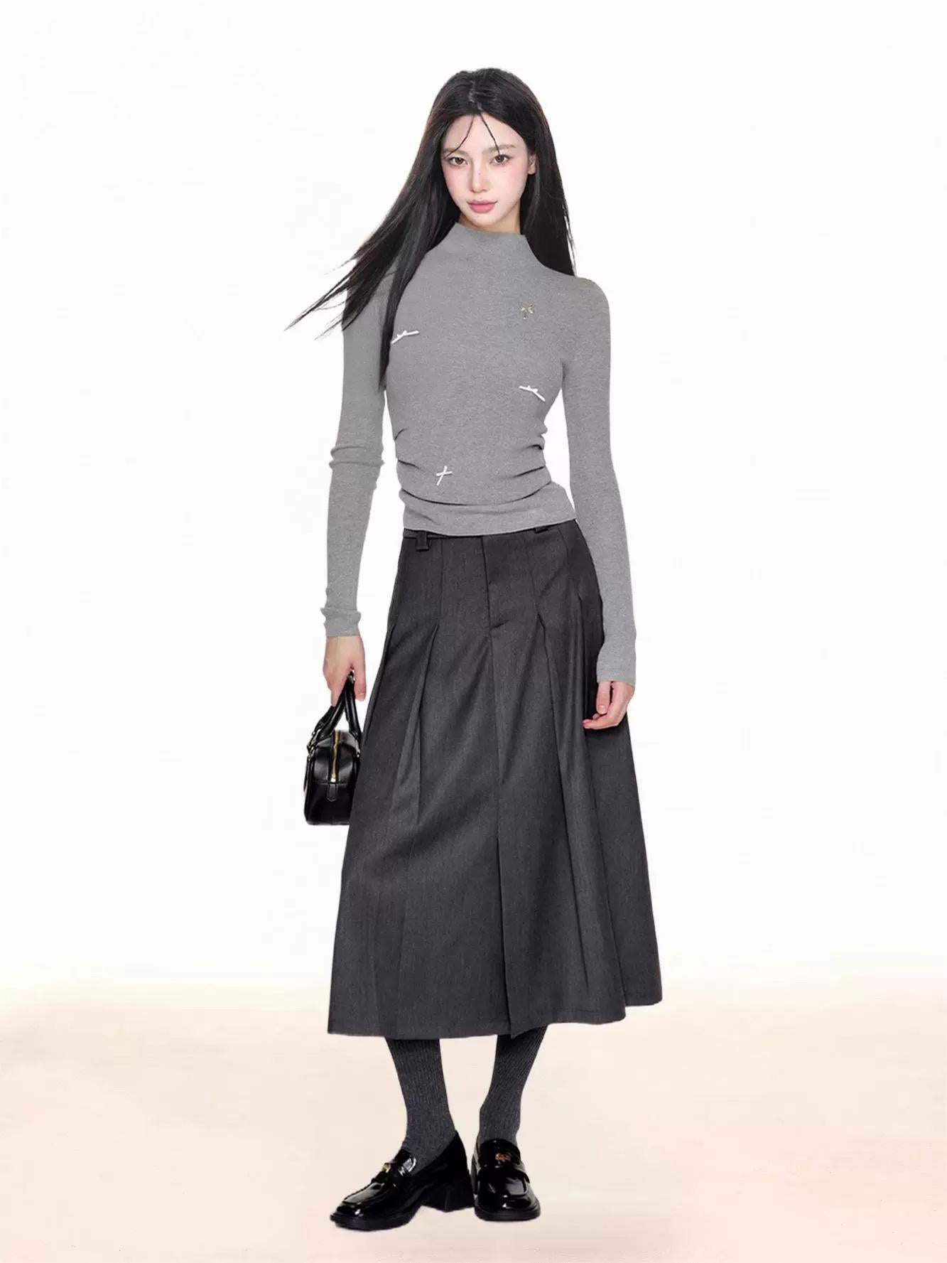 Gray half-turtleneck RI35