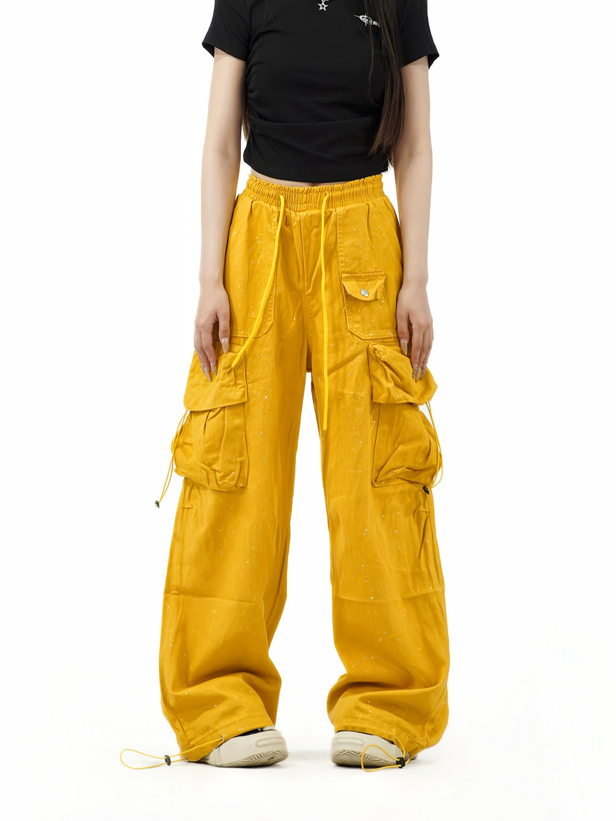 Design sequined cargo pants RI07