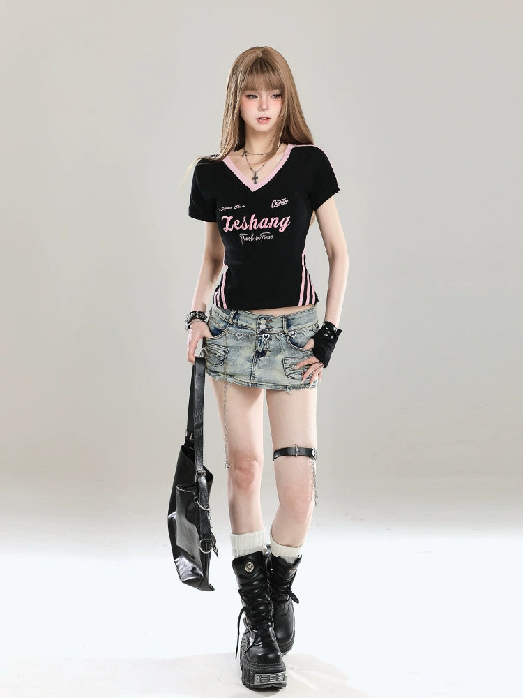 Retro hottie V-neck sleeve RI50